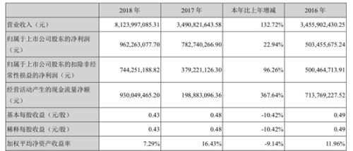 图2:世纪华通2018年度主要财务数据